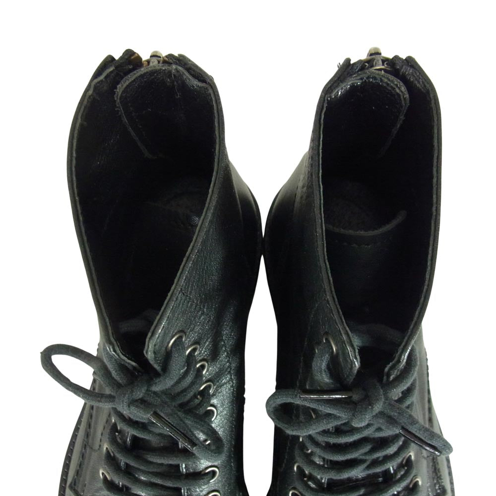 PADRONE パドローネ PU8054-1135-16D ANTONIOⅦ レースアップ 牛革 レザー ブーツ ブラック系 40【中古】