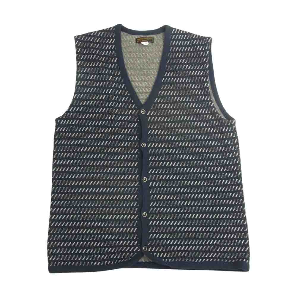 ウエストライド バーズアイ ニット ベスト ネイビー系 38【中古】