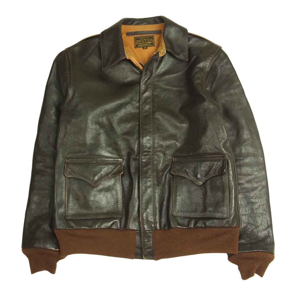 The REAL McCOY'S ザリアルマッコイズ TYPE A-2 41-6330P REAL McCOY CLOTHING CO. レザー フライト ジャケット ブラウン系 40【中古】