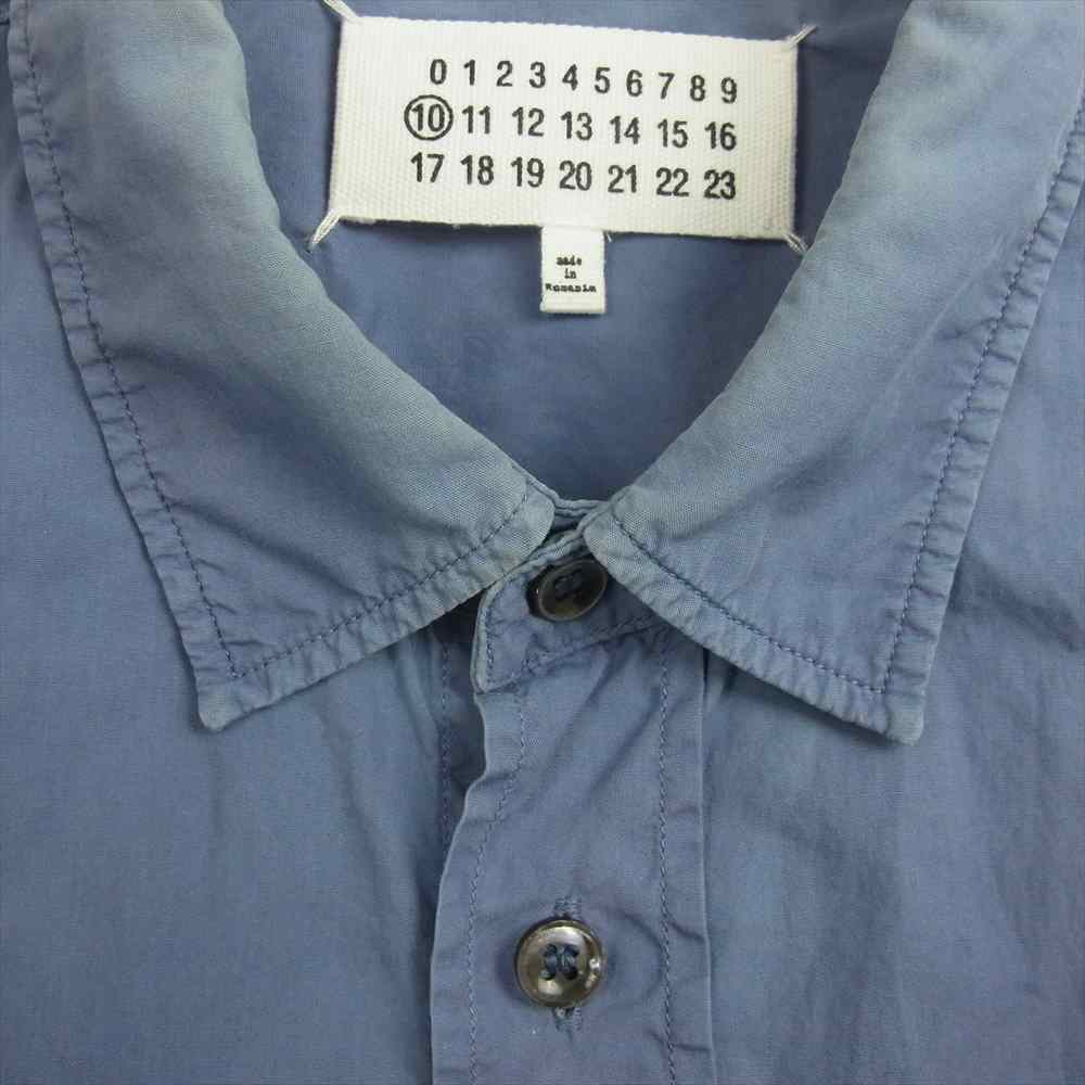 MAISON MARGIELA メゾンマルジェラ 14SS S5DL0231 S38778 10ライン 四つタグ 長袖 シャツ ブルー系 46【中古】