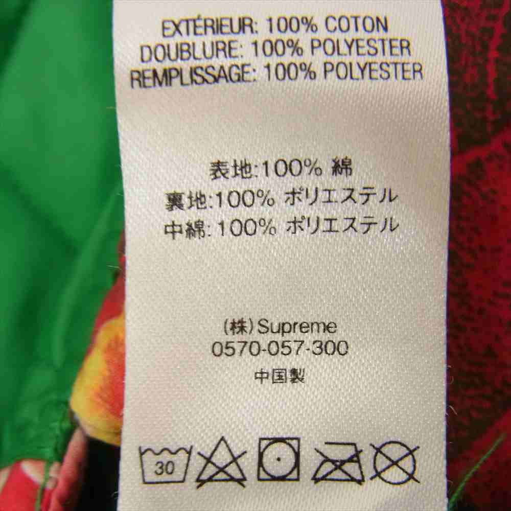 Supreme シュプリーム 21SS Peacock Jacket フラワー 総柄 キルティング チャイナ ピーコック ジャケット グリーン系 L【美品】【中古】