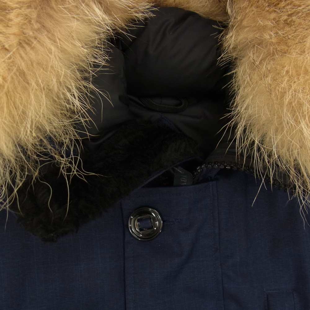 CANADA GOOSE カナダグース 3481JMB グリフィン EDIFICE エディフィス 別注 CRESTON クレストン ファー パーカ ダウン ジャケット ネイビー系 XS【中古】