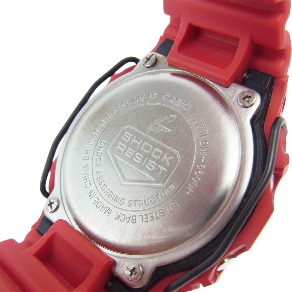 G-SHOCK ジーショック DW-5600P-4JF スクエア レッドラバー プロテクター付き レッドスピード デジタル ウォッチ 腕時計 レッド系【美品】【中古】