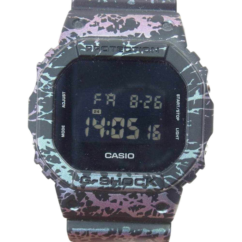 G-SHOCK ジーショック DW-5600PM-1JF Polarized Marble Series ポーラライズドマーブル 大理石 デジタル ウォッチ 腕時計 ブラック系 柄【美品】【中古】