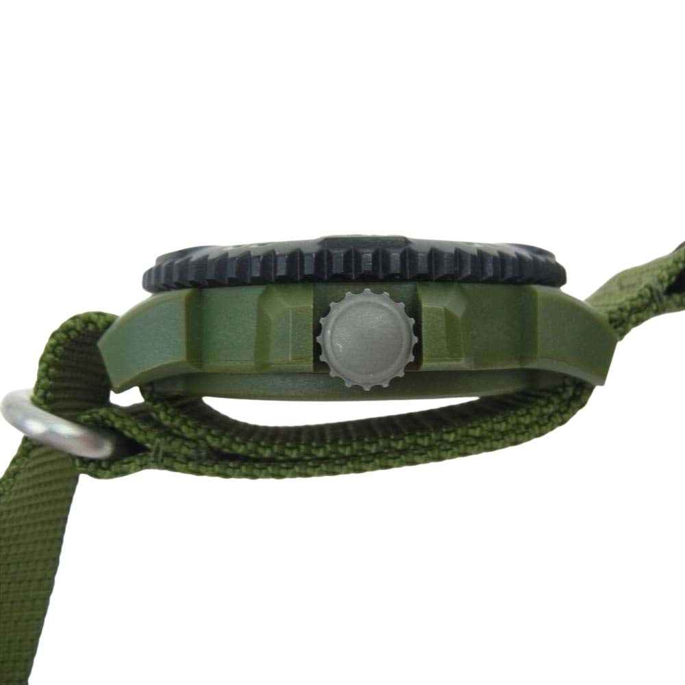 LUMINOX ルミノックス ギャランティ付属 3080 USAF NAVY SEAL ネイビーシールズ カラーマーク クォーツ ウォッチ 腕時計 替えベルト付属 カーキ系【美品】【中古】