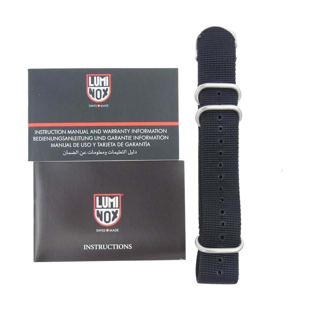 LUMINOX ルミノックス ギャランティ付属 3080 USAF NAVY SEAL ネイビーシールズ カラーマーク クォーツ ウォッチ 腕時計 替えベルト付属 カーキ系【美品】【中古】