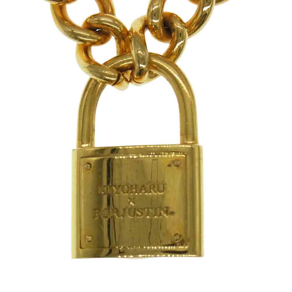 Justin Davis ジャスティンデイビス BNF1008 購入証明書付属 清春 EVIL ACT エヴィルアクト クラウン カデナ 南京錠 チェーン ゴールド系【中古】