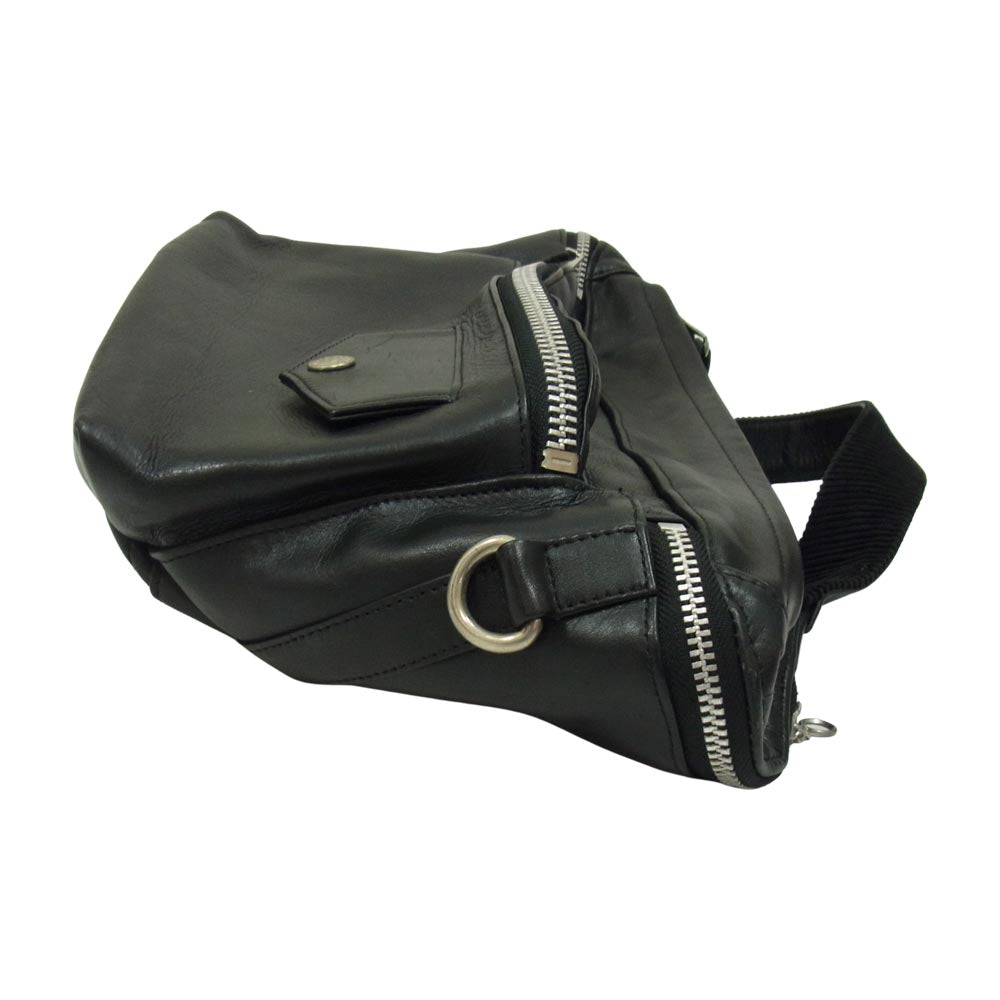 schott ショット 3169013 RIDERS BODY BAG レザー 本革 ライダース ボディバッグ ブラック系【中古】