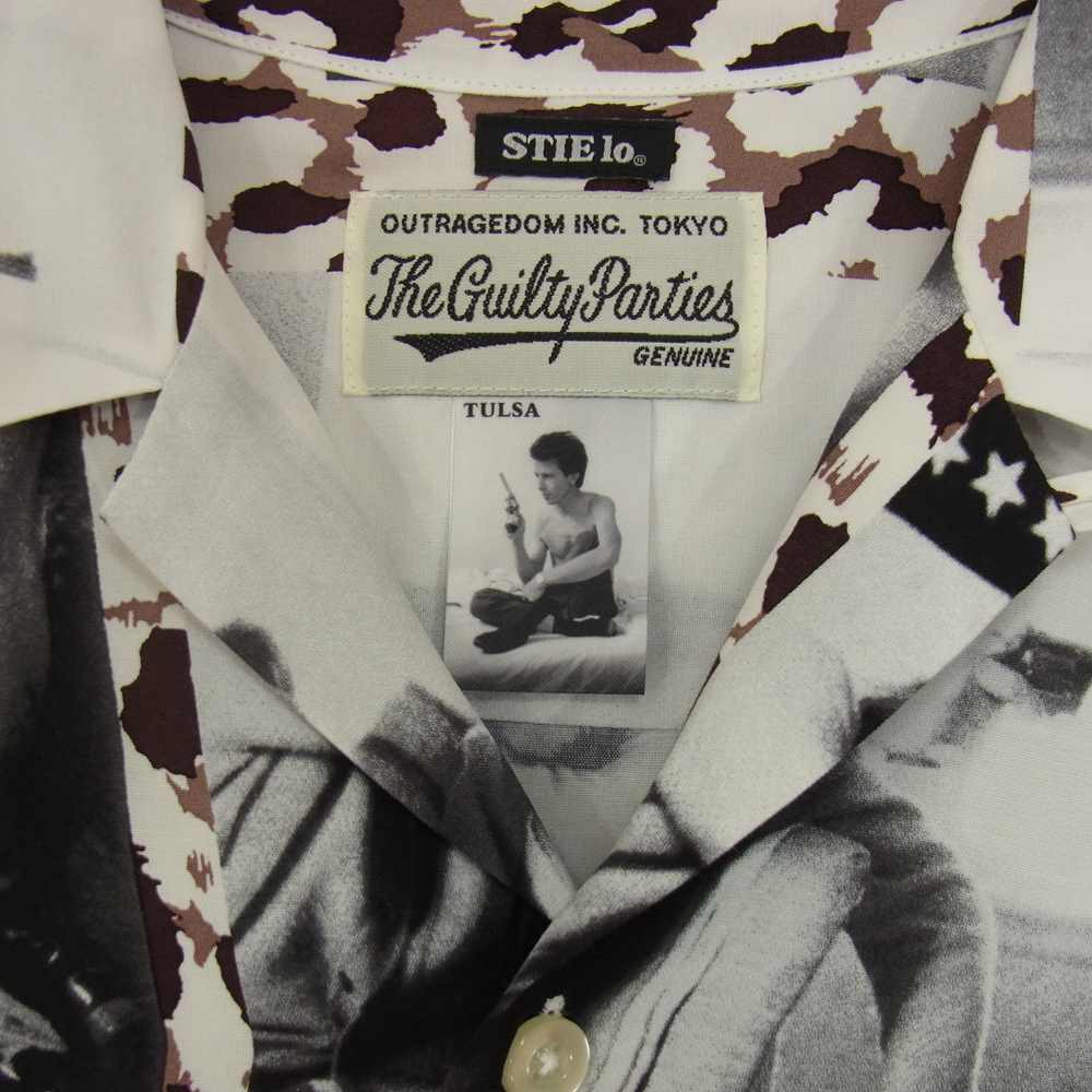 WACKO MARIA ワコマリア MINEDENIM LARRY CLARK TULSA  s/s HAWAIIAN SHIRTS マインデニム ラリー クラ タルサ 半袖 ハワイアン シャツ ホワイト系 XS【美品】【中古】