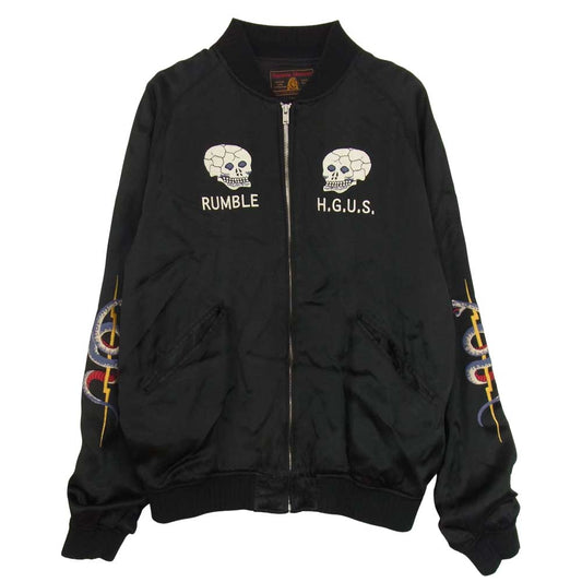 HYSTERIC GLAMOUR ヒステリックグラマー 16AW Skull Snake RUMBLE H.G.U.S スカル スネーク 刺繍スカジャン  ブラック系 M【中古】