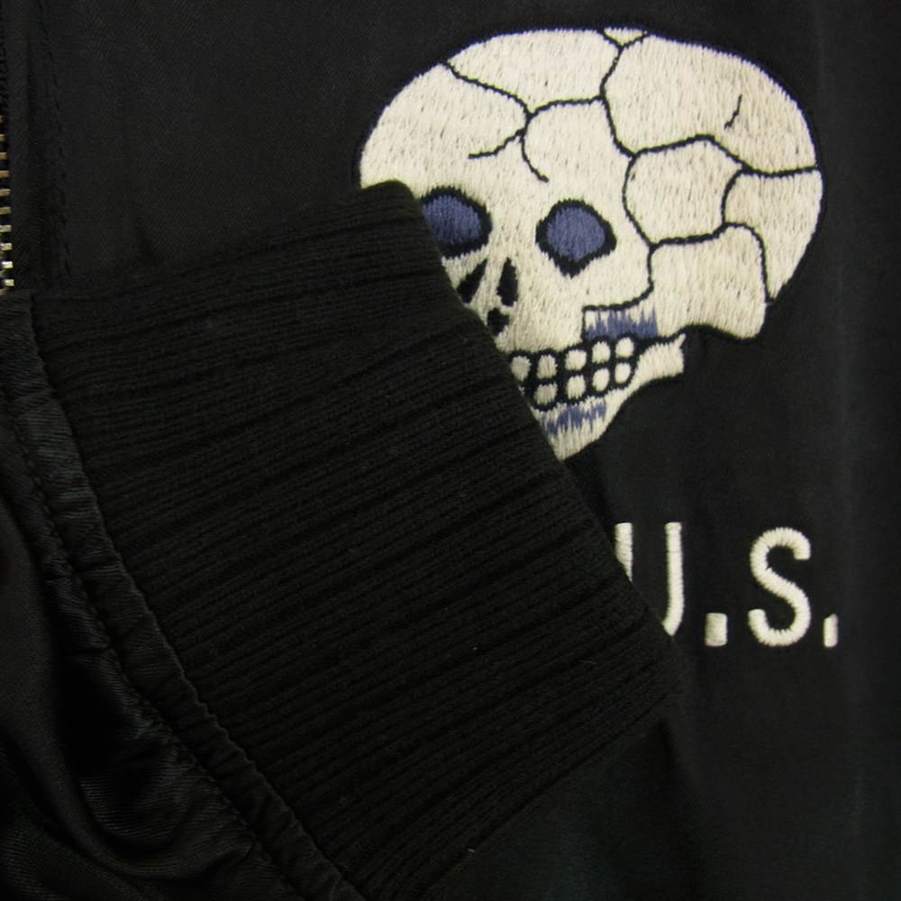 HYSTERIC GLAMOUR ヒステリックグラマー 16AW Skull Snake RUMBLE H.G.U.S スカル スネーク 刺繍スカジャン  ブラック系 M【中古】