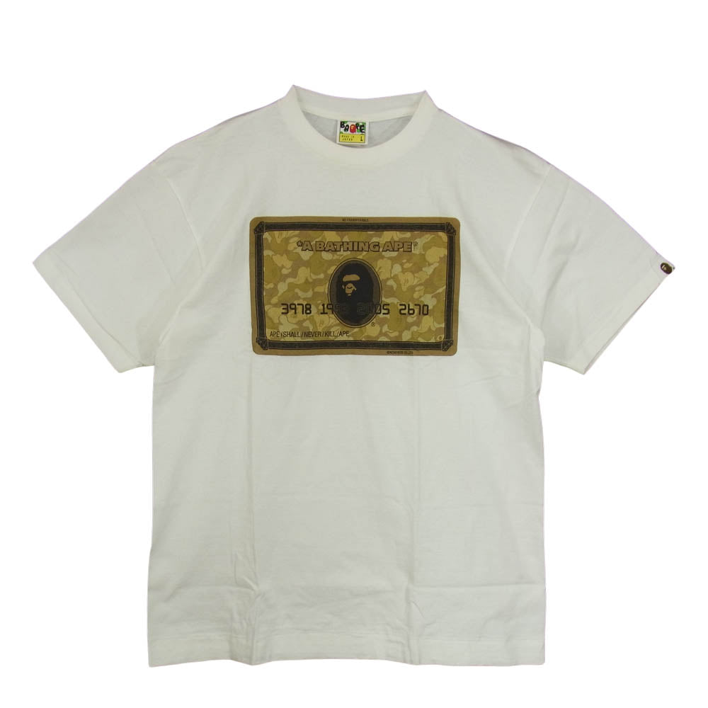 A BATHING APE アベイシングエイプ BAPE ベイプ BABY MILO GOLD CARD TEE ベビー ベイビー マイロ ゴールドカード Tシャツ ホワイト系 S【中古】