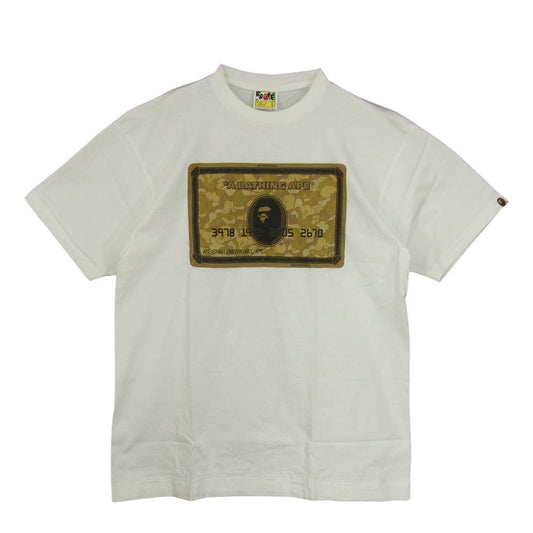 A BATHING APE アベイシングエイプ BAPE ベイプ BABY MILO GOLD CARD TEE ベビー ベイビー マイロ ゴールドカード Tシャツ ホワイト系 S【中古】