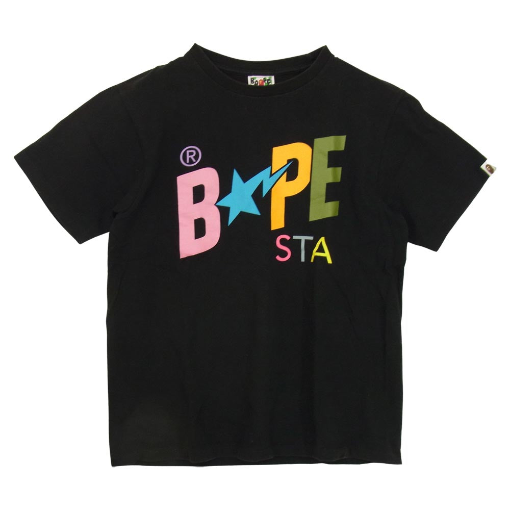 A BATHING APE アベイシングエイプ BAPE STA LOGO TEE  ベイプスタ スター ロゴ Tシャツ ブラック系 M【中古】