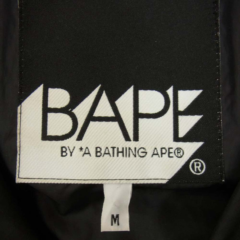 A BATHING APE アベイシングエイプ BAPE ベイプ 襟 フリース ダウン ジャケット ブラック系 M【中古】