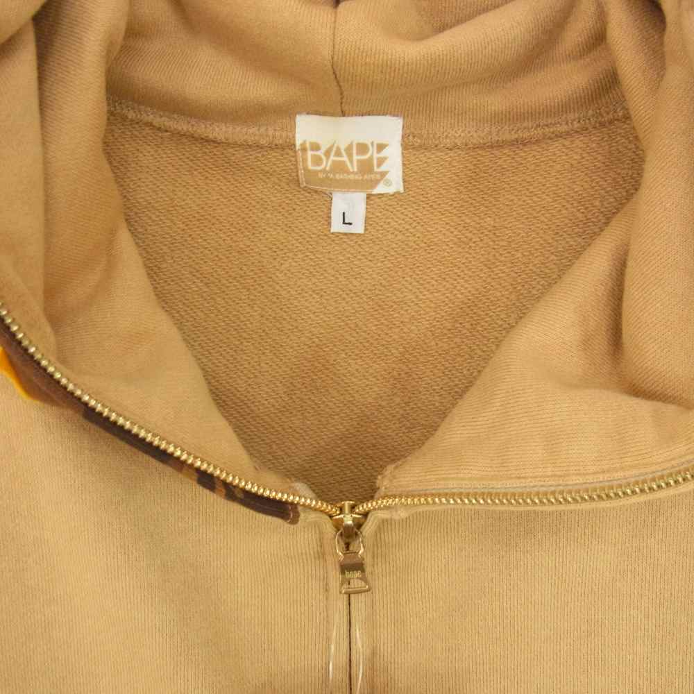 A BATHING APE アベイシングエイプ BAPE ベイプ タイガー フード カモ フルジップ パーカー ベージュ系 L【中古】