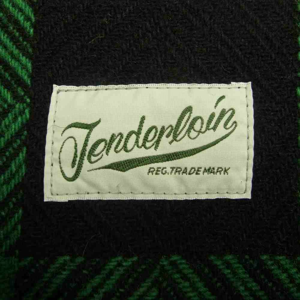 TENDERLOIN テンダーロイン T-BUFFALO SHT JKT ウール バッファロー シャツ ジャケット チェック グリーン ブラック系 グリーン系 M【中古】