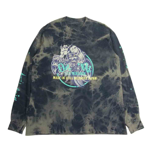 TENDERLOIN テンダーロイン TEE L/S ACID アシッド タイダイ 魑魅魍魎 プリント 長袖 Tシャツ  ネイビー系【中古】