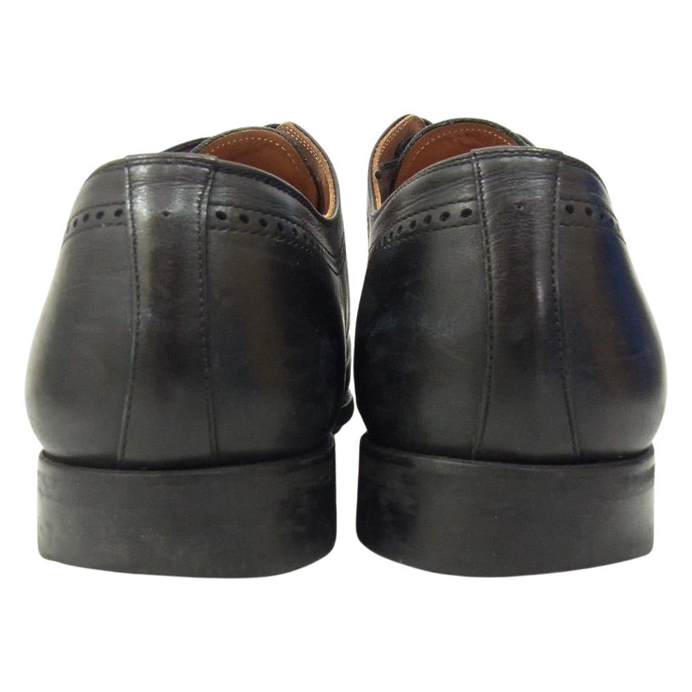 SCOTCH GRAIN スコッチグレイン F-0338 外羽根 パンツドキャップトゥ ストレートチップ レザーシューズ ブラック系 26cm【中古】