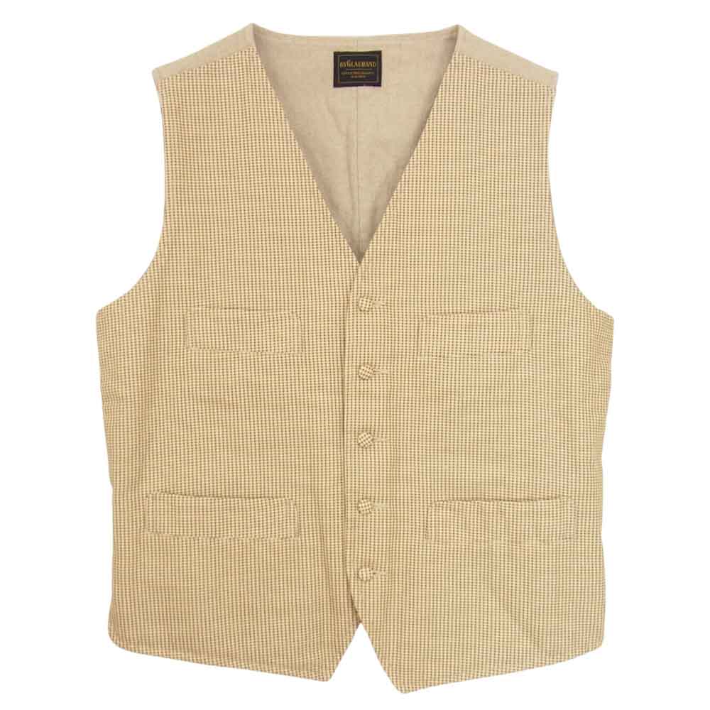 BY GLADHAND バイグラッドハンド 21SS BYGH-21-SS-02 Empire Glad Vest チェック エンパイア グラッド ベスト ジレ ベージュ系 XL【中古】