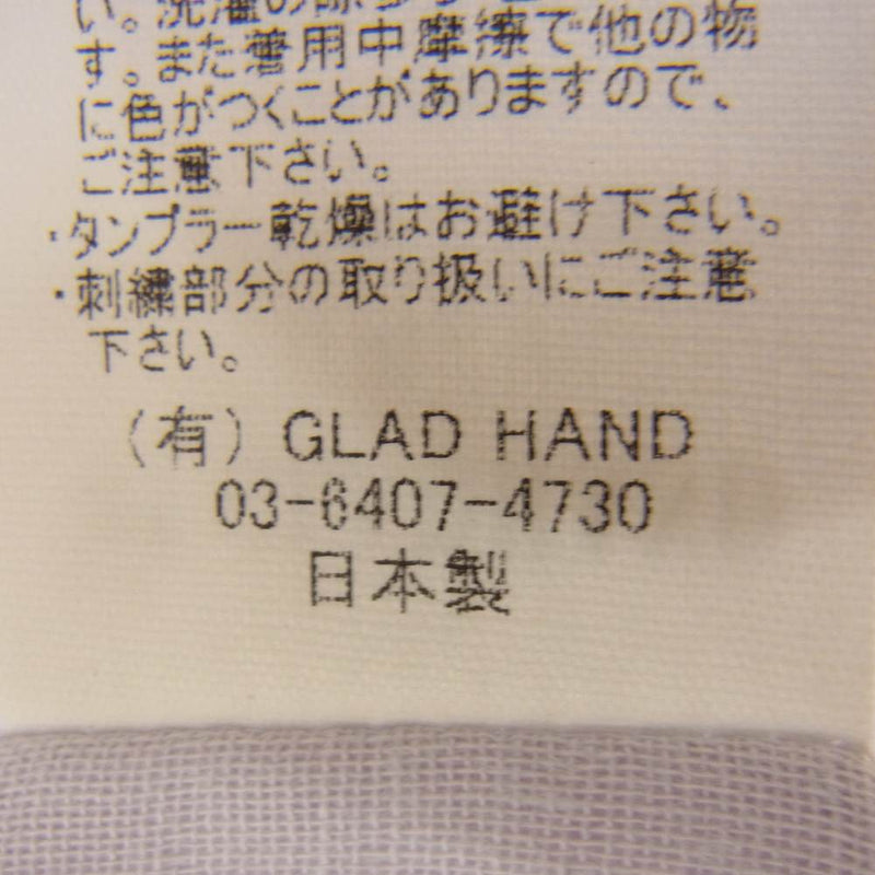 BY GLADHAND バイグラッドハンド 12SS BYGH-21-SS-12 EMPIRE ROOM L/S SHIRTS コットン ダブル ガーゼ 長袖シャツ 刺繍 グレー系 XL【中古】