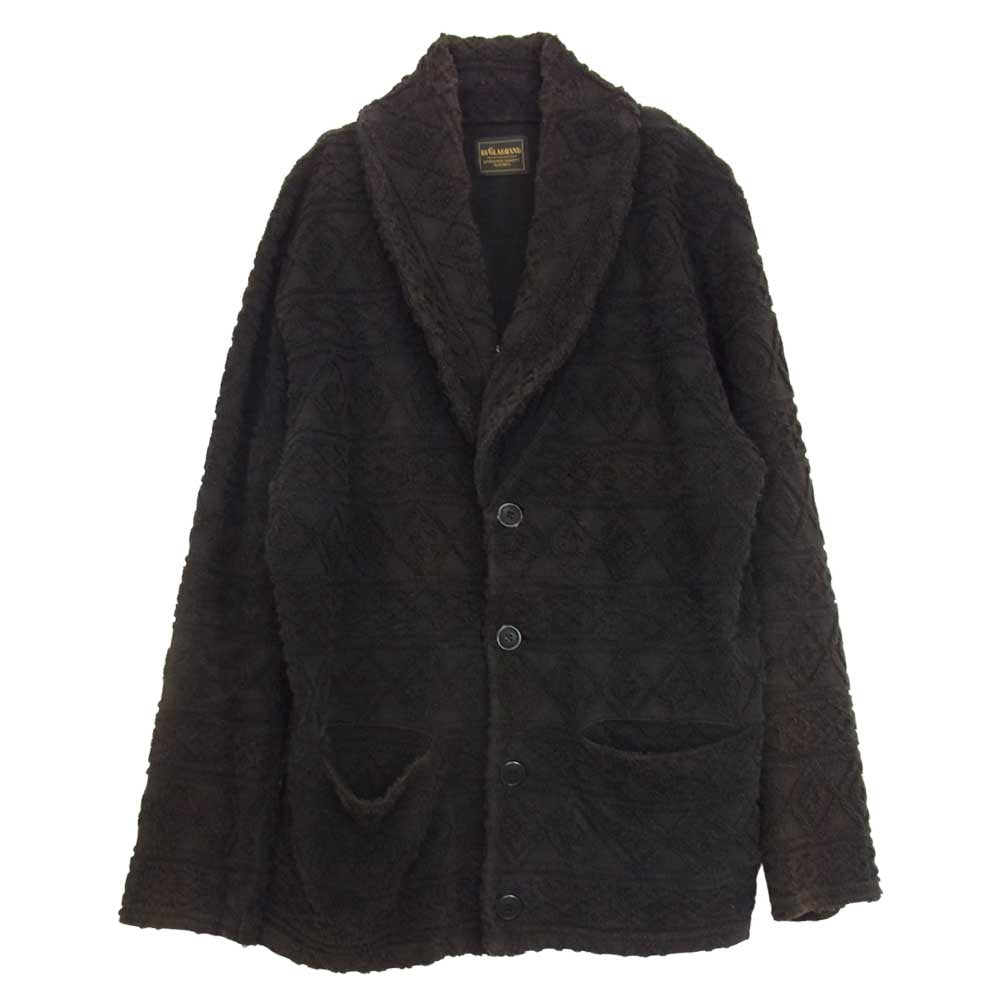 BY GLADHAND バイグラッドハンド 19SS BYGH-19-SS-10 ISLAND CARDIGAN ショールカラー カーディガン パイル生地 ブラック系 XL【中古】