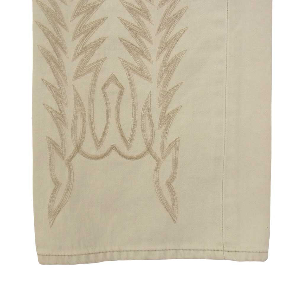 RRL ダブルアールエル 刺繍 ステッチ ウエスタン フレア ブーツカット チノ ワーク パンツ ベージュ系 32【中古】