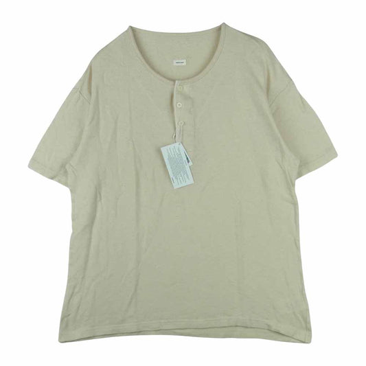 VISVIM ビズビム 20AW 120205010023 JUMBO HENLEY SS IVORY ジャンボ ヘンリー 半袖 Tシャツ ベージュ系 2【中古】