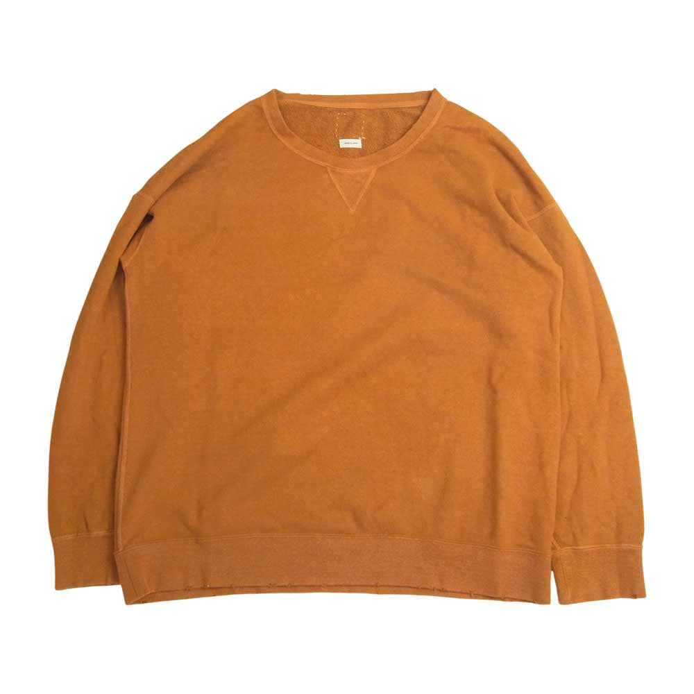 VISVIM ビズビム 21SS 0121105010013 JUMBO SWEAT L/S (UNEVEN DYE) アンイーブンダイ ダメージ 加工 ジャンボ スウェット トレーナー オレンジ系 3【中古】