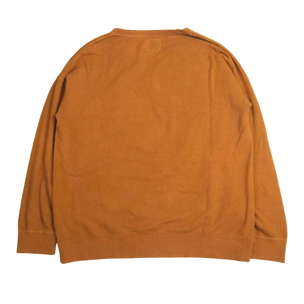 VISVIM ビズビム 21SS 0121105010013 JUMBO SWEAT L/S (UNEVEN DYE) アンイーブンダイ ダメージ 加工 ジャンボ スウェット トレーナー オレンジ系 3【中古】