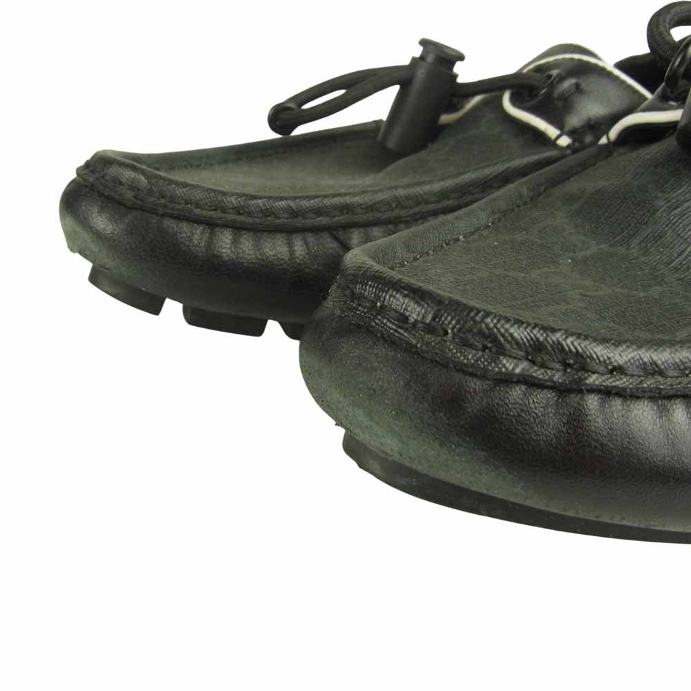 GUCCI グッチ 213463 GGキャンバス ドライビング シューズ スリッポン スニーカー ブラック系 8.5【中古】