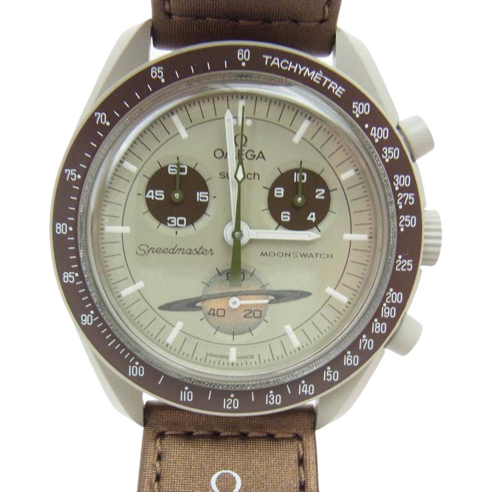 OMEGA オメガ Swatch スウォッチ MISSION TO SATURN バイオセラミック ムーンスウォッチ ミッション トゥー サターン クォーツ ブラウン系【新古品】【未使用】【中古】