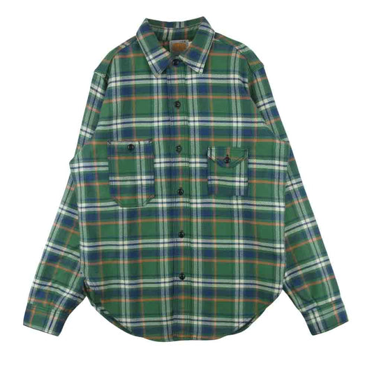 BOOTLEGGERS ブートレガーズ 長袖 ネル チェック シャツ グリーン系 15【美品】【中古】
