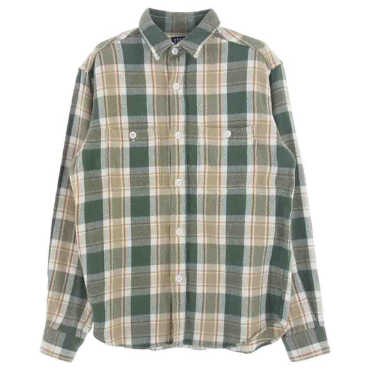 STANDARD CALIFORNIA スタンダードカリフォルニア SD Flannel Check Shirt フランネル チェック 長袖 シャツ グリーン系 イエロー系 S【極上美品】【中古】