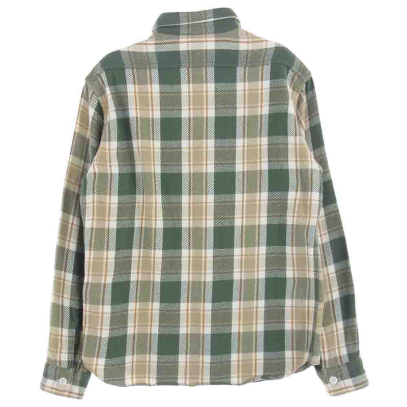 STANDARD CALIFORNIA スタンダードカリフォルニア SD Flannel Check Shirt フランネル チェック 長袖 シャツ グリーン系 イエロー系 S【極上美品】【中古】