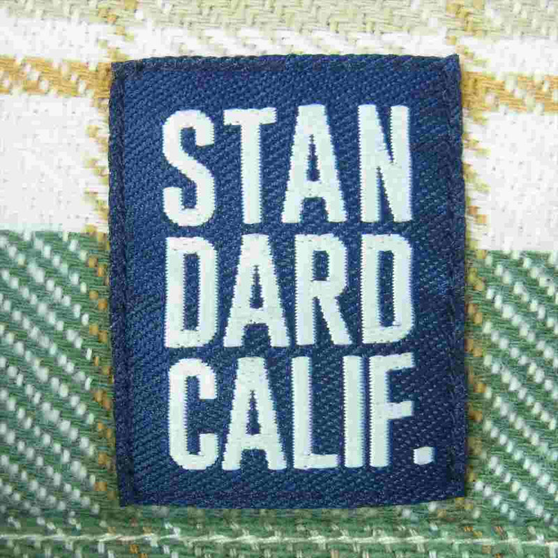 STANDARD CALIFORNIA スタンダードカリフォルニア SD Flannel Check Shirt フランネル チェック 長袖 シャツ グリーン系 イエロー系 S【極上美品】【中古】