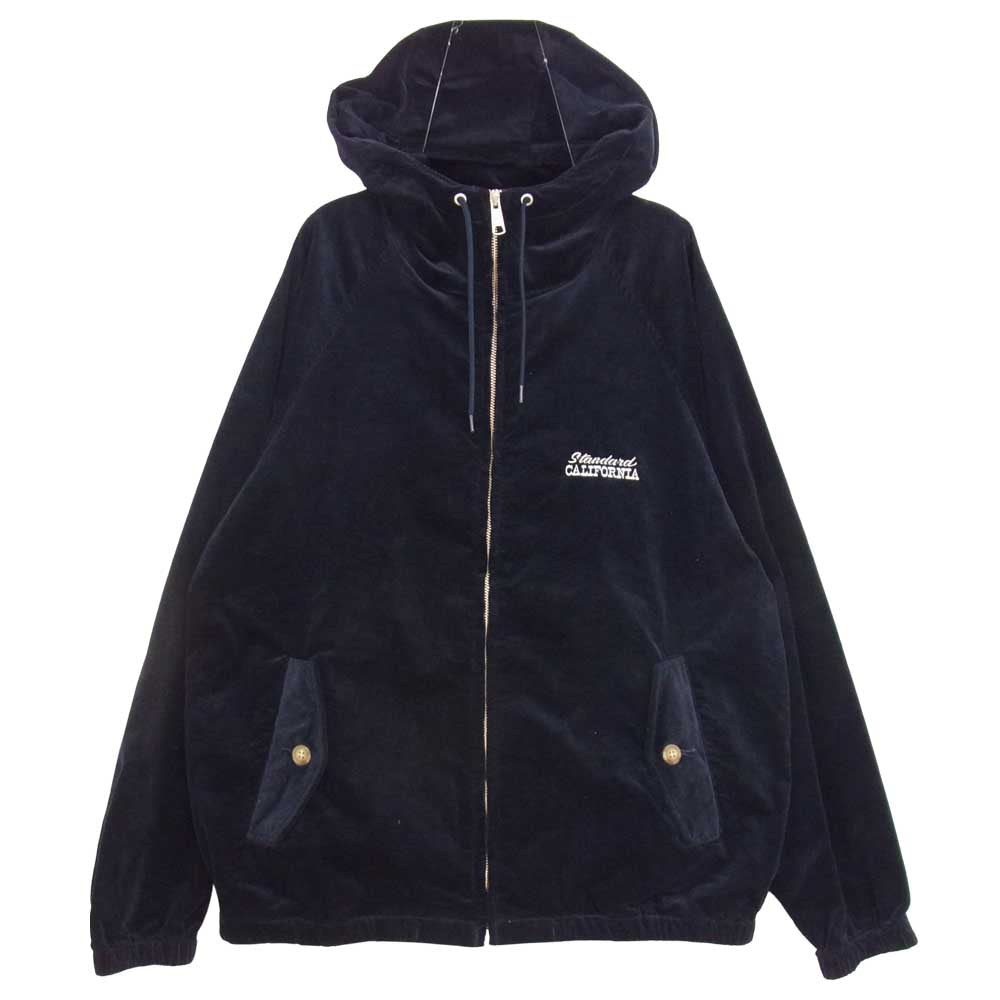 STANDARD CALIFORNIA スタンダードカリフォルニア SD Stretch Corduroy Hood Harrington Jacket ストレッチ コーデュロイ フード ハリントン ジャケット ネイビー ネイビー系 M【極上美品】【中古】