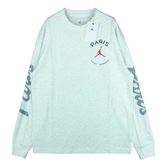 NIKE ナイキ AIR JORDAN × PARIS SAINT-GERMAIN L/S TEE エアジョーダン × パリ サン-ジェルマン 長袖 Tシャツ ライトグレー系 S【新古品】【未使用】【中古】