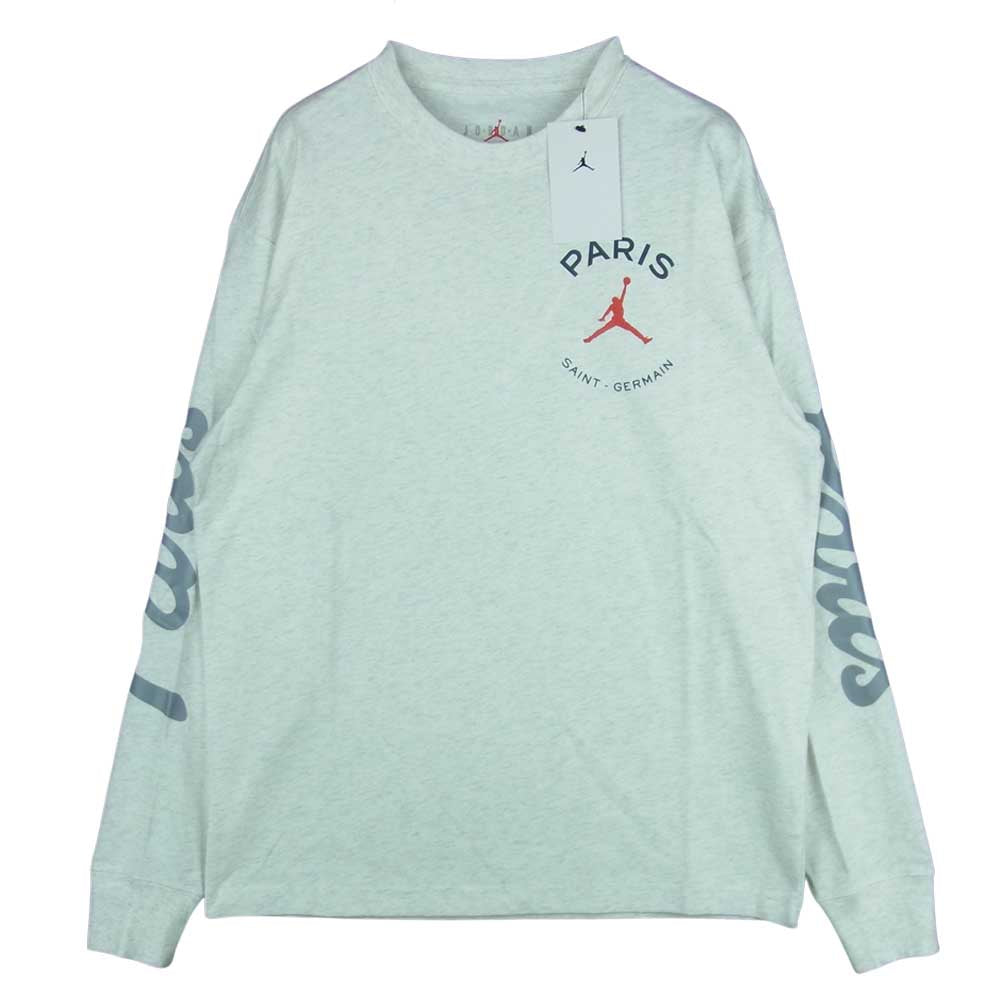NIKE ナイキ AIR JORDAN × PARIS SAINT-GERMAIN L/S TEE エアジョーダン × パリ サン-ジェルマン 長袖 Tシャツ ライトグレー系 S【新古品】【未使用】【中古】