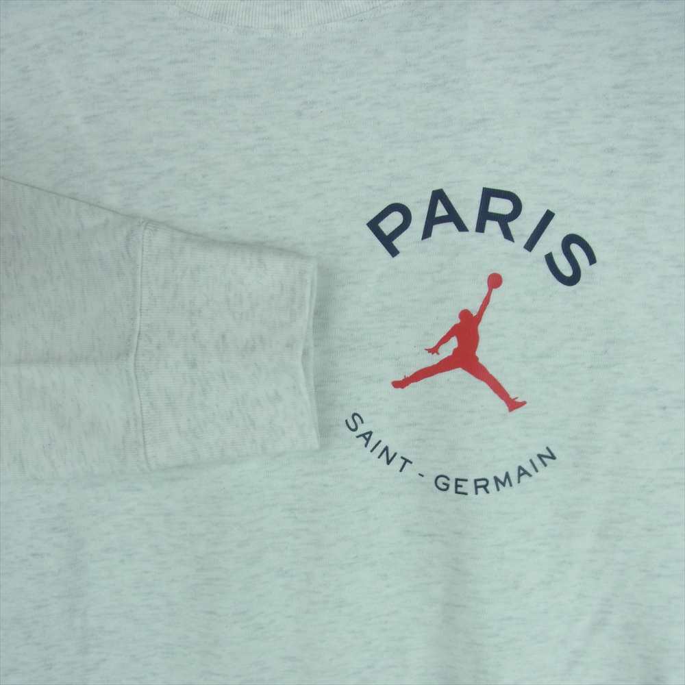 NIKE ナイキ AIR JORDAN × PARIS SAINT-GERMAIN L/S TEE エアジョーダン × パリ サン-ジェルマン 長袖 Tシャツ ライトグレー系 S【新古品】【未使用】【中古】