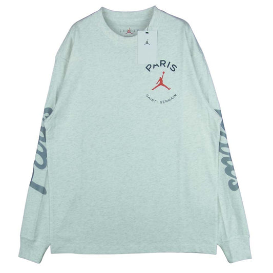 NIKE ナイキ AIR JORDAN × PARIS SAINT-GERMAIN L/S TEE エアジョーダン × パリ サン-ジェルマン 長袖 Tシャツ ライトグレー系 S【新古品】【未使用】【中古】