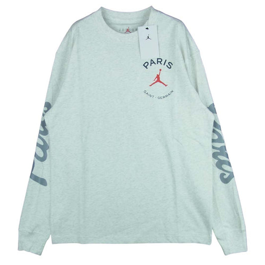 NIKE ナイキ AIR JORDAN × PARIS SAINT-GERMAIN L/S TEE エアジョーダン × パリ サン-ジェルマン 長袖 Tシャツ ライトグレー系 S【新古品】【未使用】【中古】