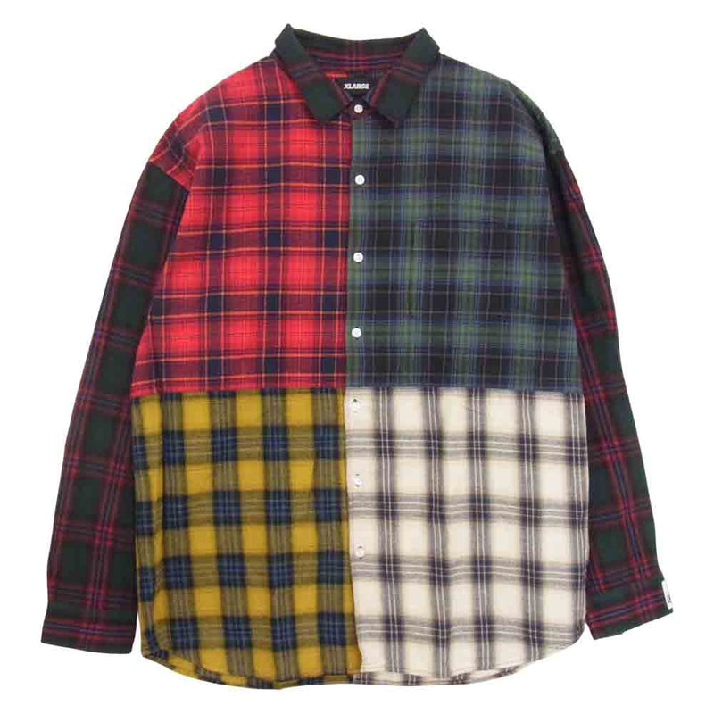 エクストラ ラージ 1201405 PATCHWORK SHIRT パッチワーク チェック 長袖 シャツ マルチカラー系 XL【中古】