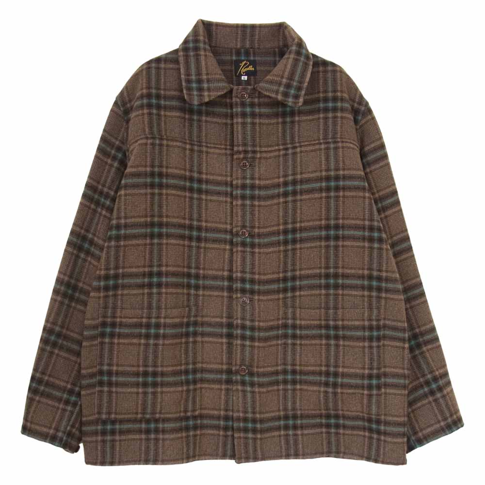 Needles ニードルス 20AW HM166 D.N. Coverall Plaid Tweed チェック カバーオール プレイド ツイード ジャケット ブラウン系 L【中古】