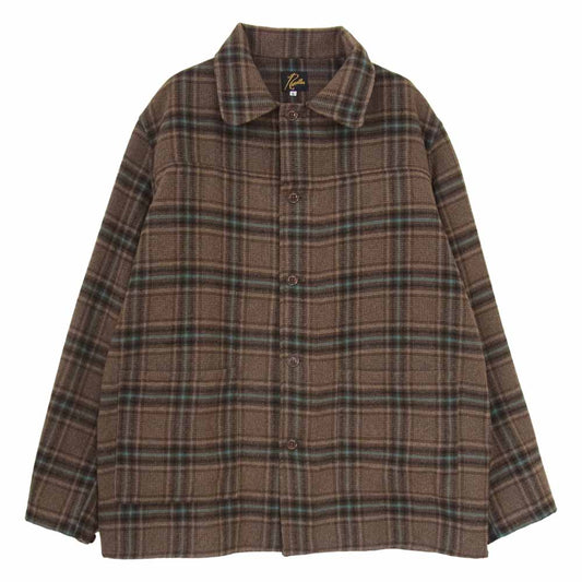 Needles ニードルス 20AW HM166 D.N. Coverall Plaid Tweed チェック カバーオール プレイド ツイード ジャケット ブラウン系 L【中古】