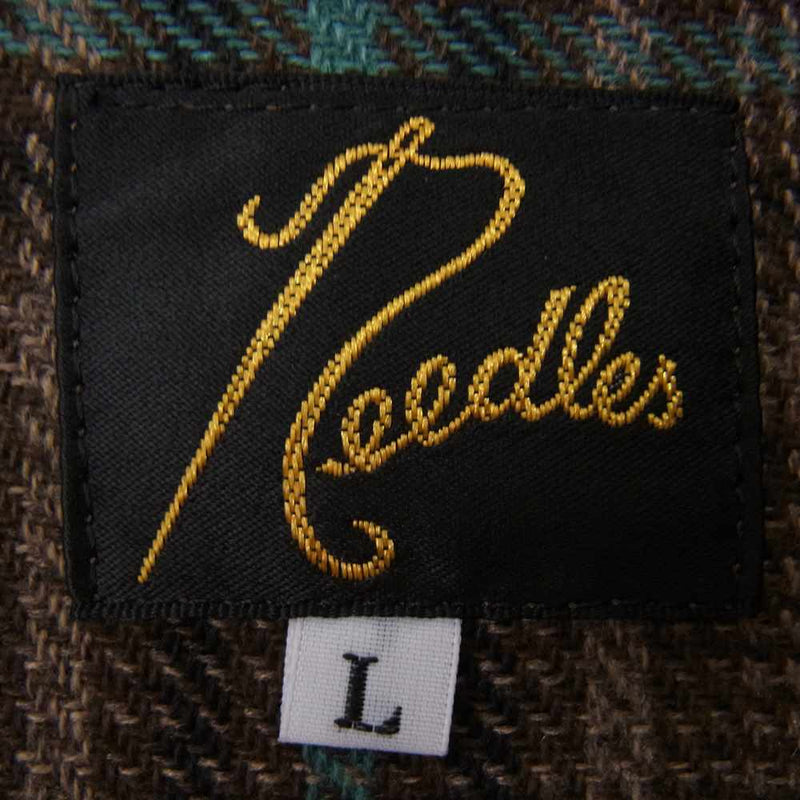 Needles ニードルス 20AW HM166 D.N. Coverall Plaid Tweed チェック カバーオール プレイド ツイード ジャケット ブラウン系 L【中古】