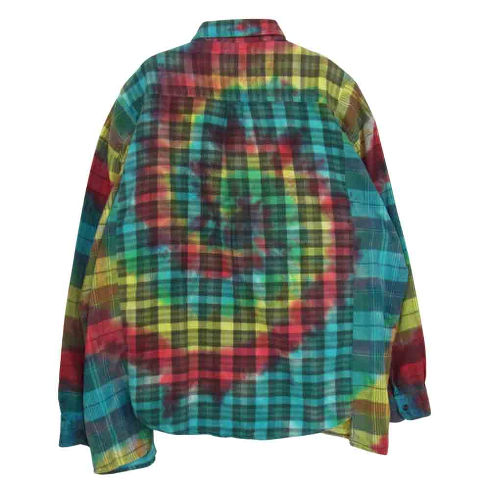 Needles ニードルス 20AW HM307 Rebuild by Needles リビルド バイ ニードルス Flannel Shirt Ribbon Wide Shirt Tie Dye 再構築 リボンタック レインボーカラー ネルシャツ マルチカラー系 サイズ表記無【中古】