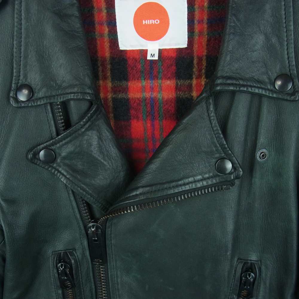 ヒロ HAW1116 ディアスキン ダブル ライダース ジャケット 裏地ウール チェック 日本製 ブラック系 M【中古】