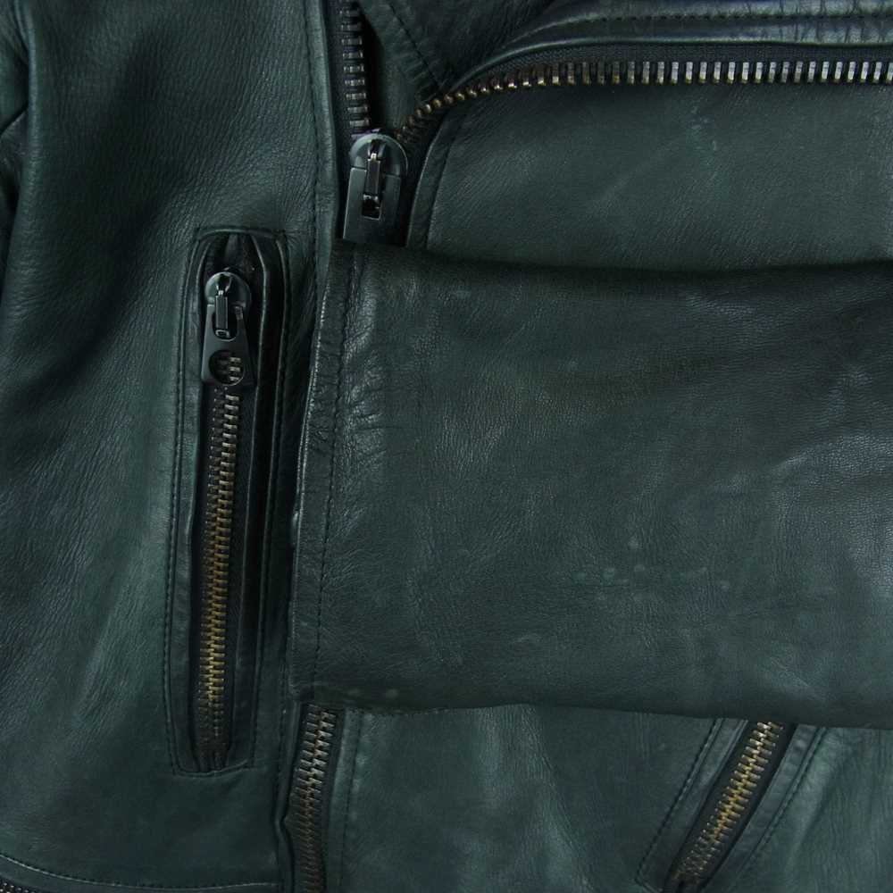 ヒロ HAW1116 ディアスキン ダブル ライダース ジャケット 裏地ウール チェック 日本製 ブラック系 M【中古】