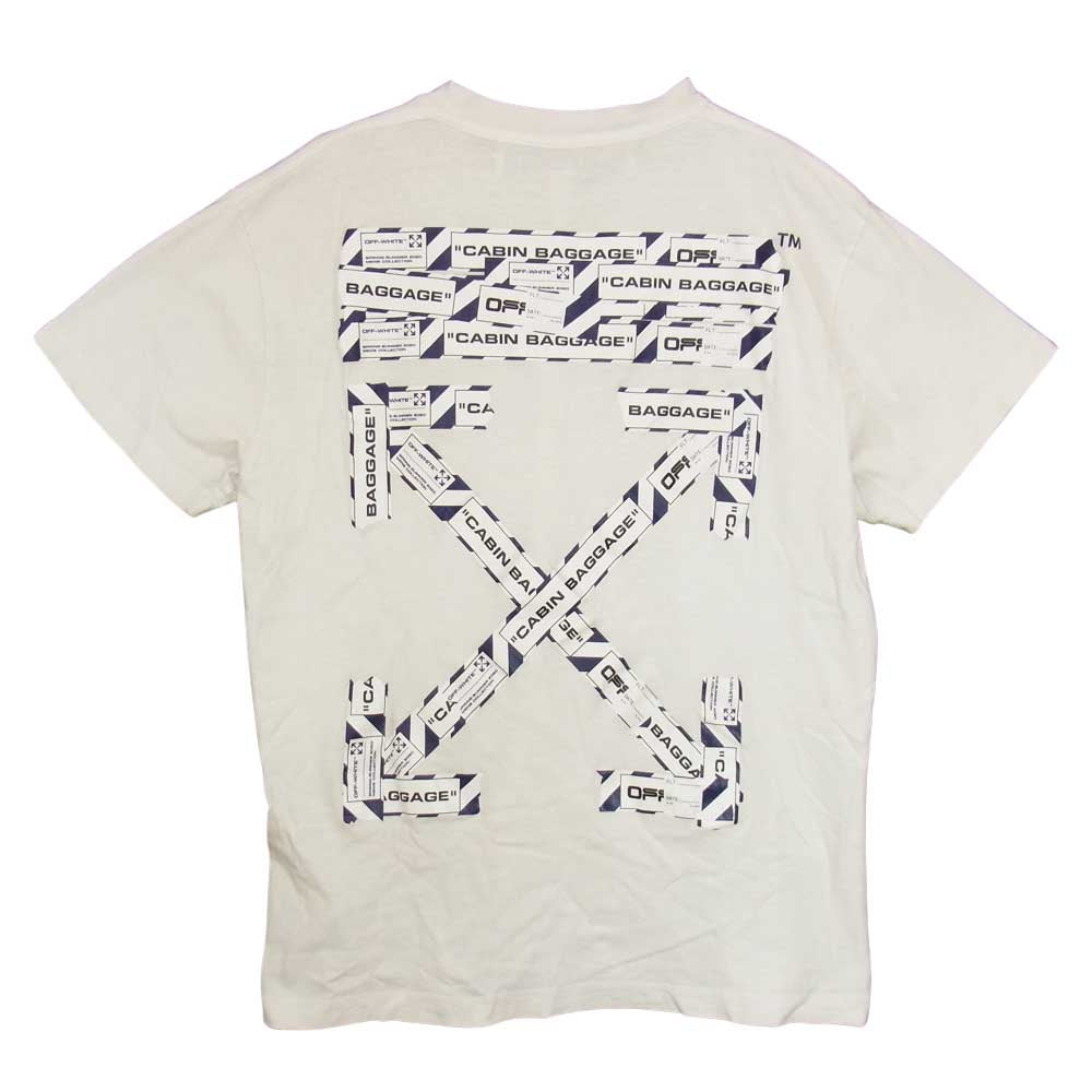 OFF-WHITE オフホワイト 20SS OMAA038S20185003 イーストランド 国内正規品 AIRPORT TAPE S/S SLIM TEE エアポート テープ 半袖 Tシャツ ホワイト系 XXS【中古】